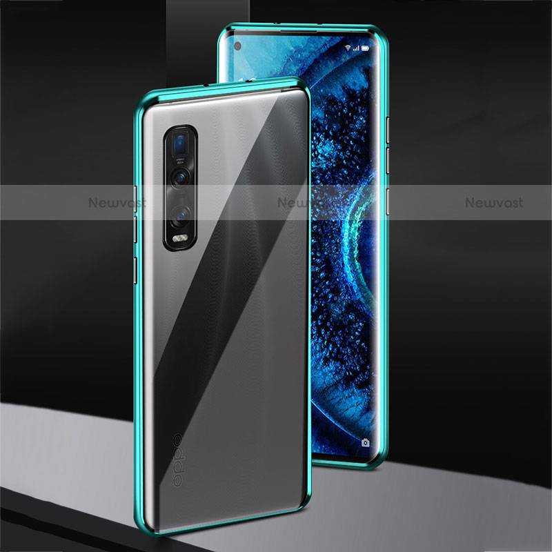 Luxury Aluminum Metal Frame Mirror Cover Case 360 Degrees A01 for Oppo Find X2 Pro