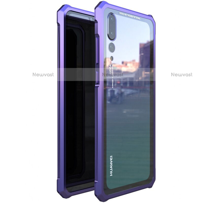 Luxury Aluminum Metal Frame Mirror Cover Case 360 Degrees D01 for Huawei P20 Pro