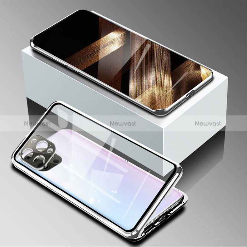 Luxury Aluminum Metal Frame Mirror Cover Case 360 Degrees for Apple iPhone 14 Pro Max