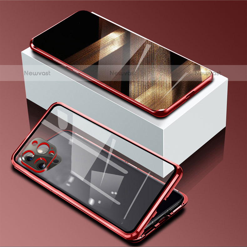 Luxury Aluminum Metal Frame Mirror Cover Case 360 Degrees for Apple iPhone 15 Pro