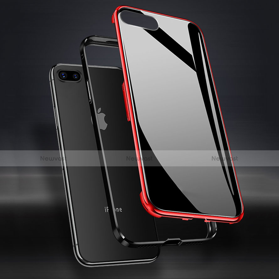 Luxury Aluminum Metal Frame Mirror Cover Case 360 Degrees for Apple iPhone 8 Plus
