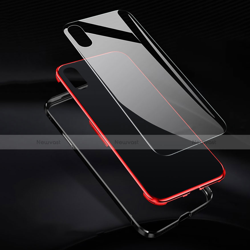 Luxury Aluminum Metal Frame Mirror Cover Case 360 Degrees for Apple iPhone Xs