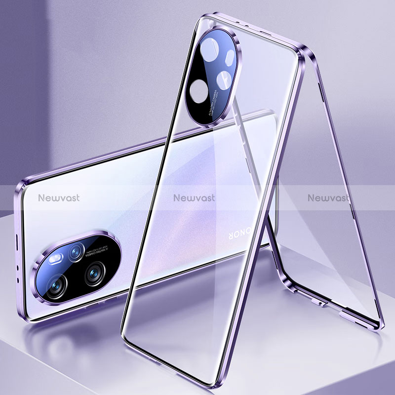Luxury Aluminum Metal Frame Mirror Cover Case 360 Degrees for Huawei Honor 100 Pro 5G