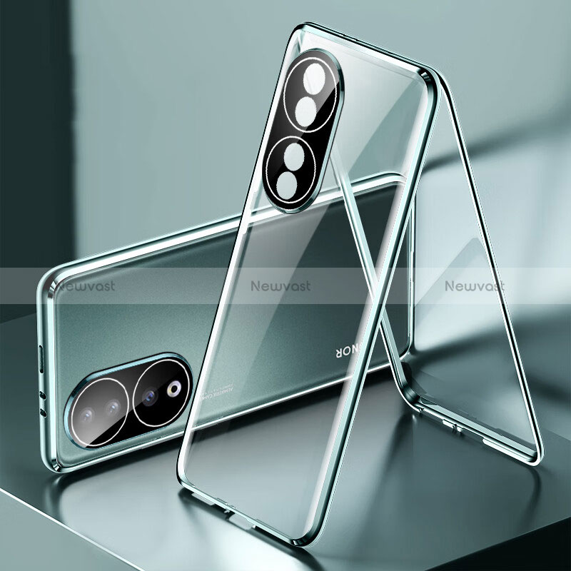 Luxury Aluminum Metal Frame Mirror Cover Case 360 Degrees for Huawei Honor 90 5G