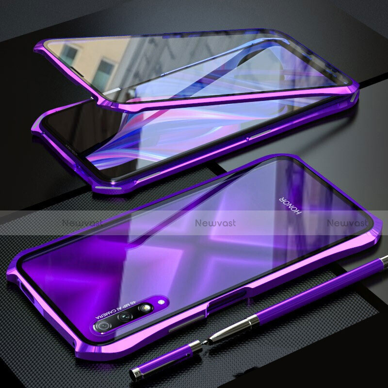 Luxury Aluminum Metal Frame Mirror Cover Case 360 Degrees for Huawei Honor 9X Pro