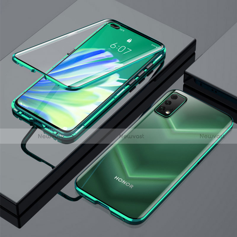 Luxury Aluminum Metal Frame Mirror Cover Case 360 Degrees for Huawei Honor View 30 Pro 5G Green