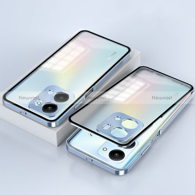 Luxury Aluminum Metal Frame Mirror Cover Case 360 Degrees for Huawei Honor X7a