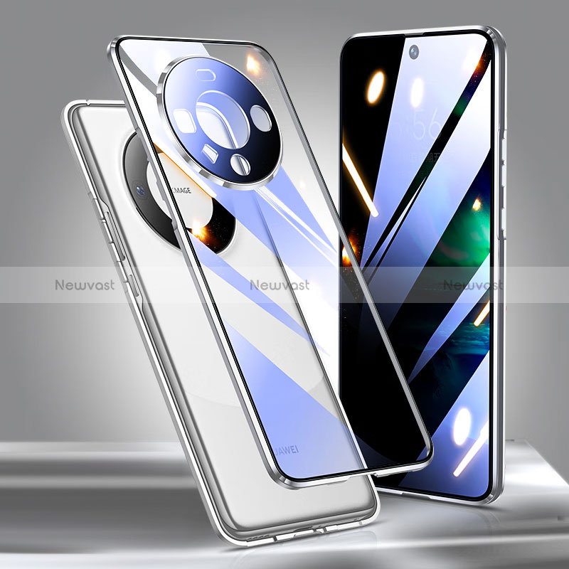 Luxury Aluminum Metal Frame Mirror Cover Case 360 Degrees for Huawei Mate 60