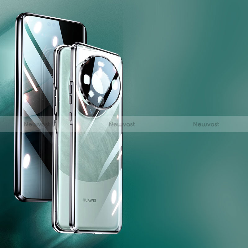 Luxury Aluminum Metal Frame Mirror Cover Case 360 Degrees for Huawei Mate 60 Pro