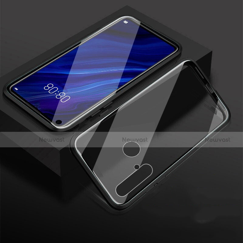 Luxury Aluminum Metal Frame Mirror Cover Case 360 Degrees for Huawei Nova 5i Black