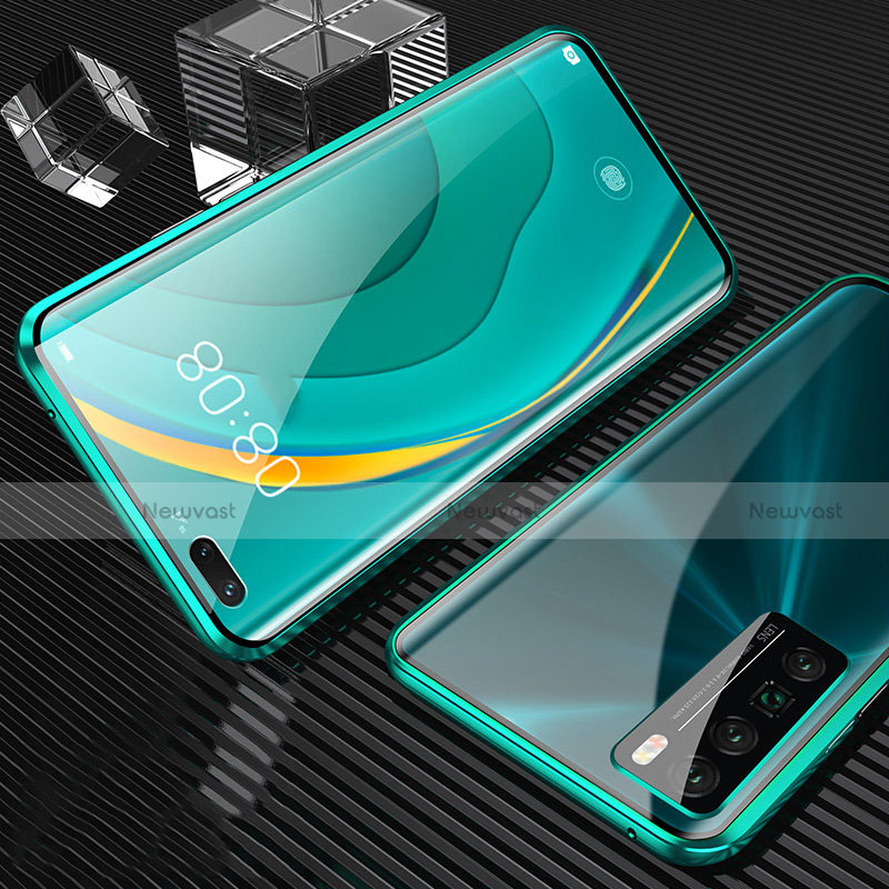 Luxury Aluminum Metal Frame Mirror Cover Case 360 Degrees for Huawei Nova 7 Pro 5G Green
