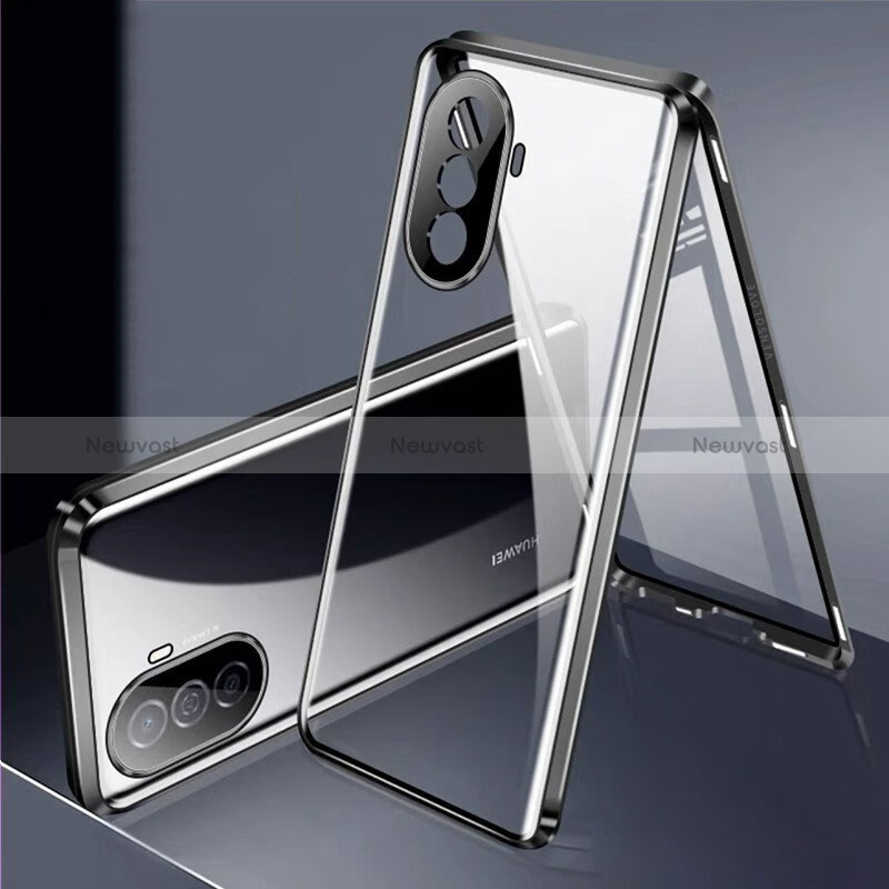 Luxury Aluminum Metal Frame Mirror Cover Case 360 Degrees for Huawei Nova Y70 Plus