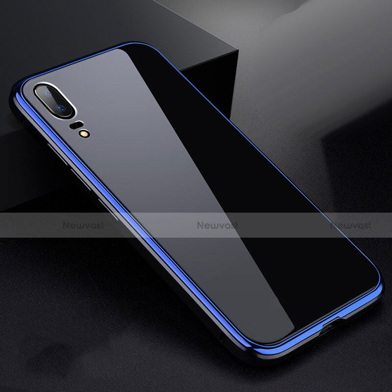 Luxury Aluminum Metal Frame Mirror Cover Case 360 Degrees for Huawei P20