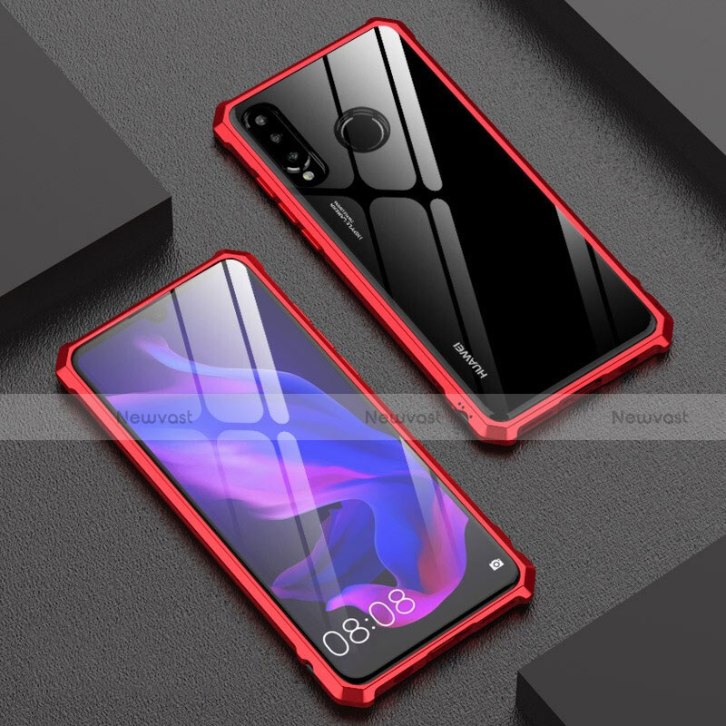Luxury Aluminum Metal Frame Mirror Cover Case 360 Degrees for Huawei P30 Lite