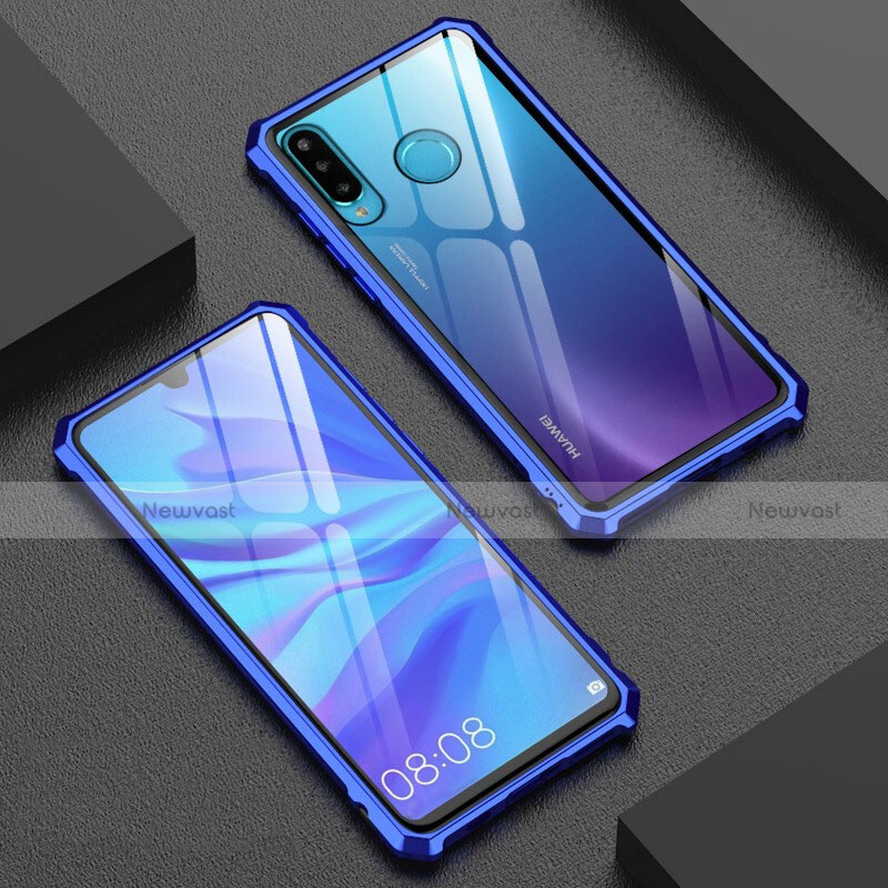 Luxury Aluminum Metal Frame Mirror Cover Case 360 Degrees for Huawei P30 Lite