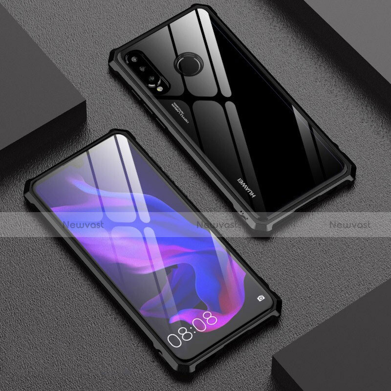 Luxury Aluminum Metal Frame Mirror Cover Case 360 Degrees for Huawei P30 Lite New Edition