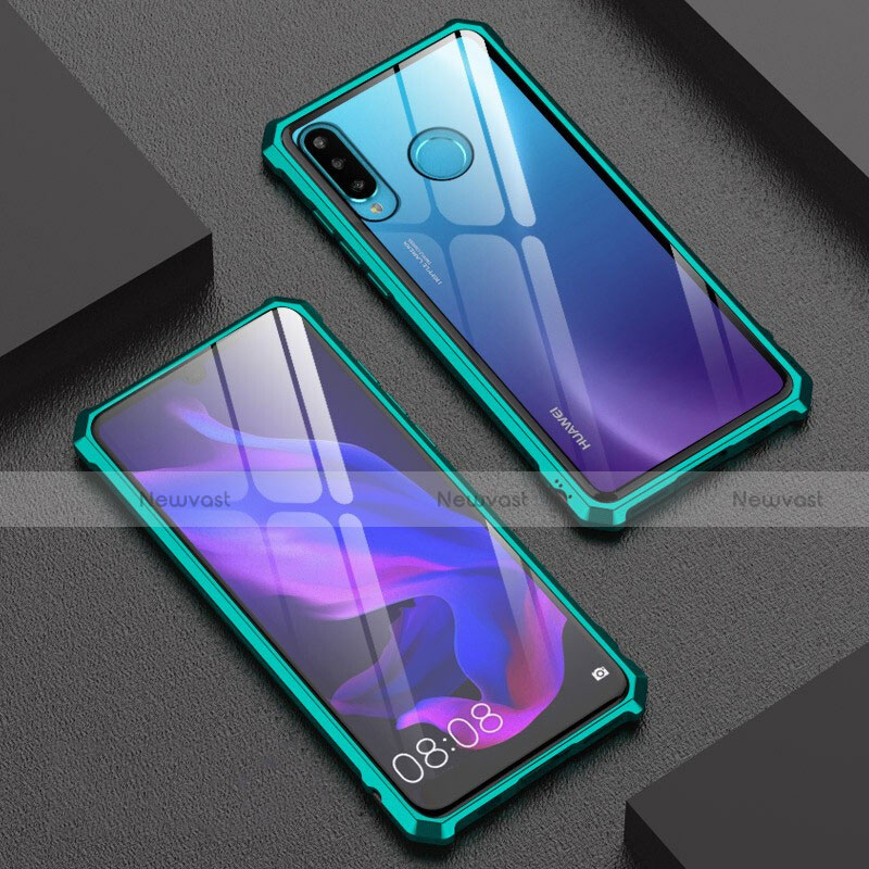 Luxury Aluminum Metal Frame Mirror Cover Case 360 Degrees for Huawei P30 Lite New Edition