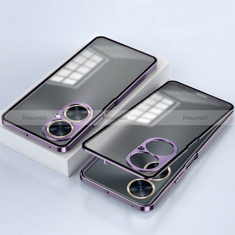 Luxury Aluminum Metal Frame Mirror Cover Case 360 Degrees for OnePlus Nord N30 5G