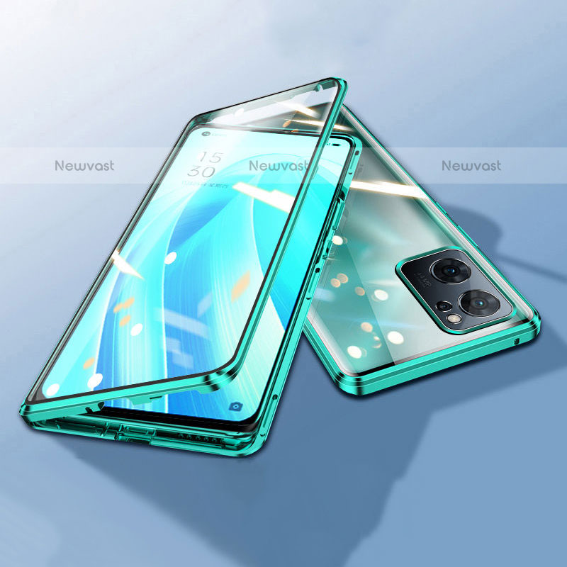 Luxury Aluminum Metal Frame Mirror Cover Case 360 Degrees for OnePlus Nord N300 5G