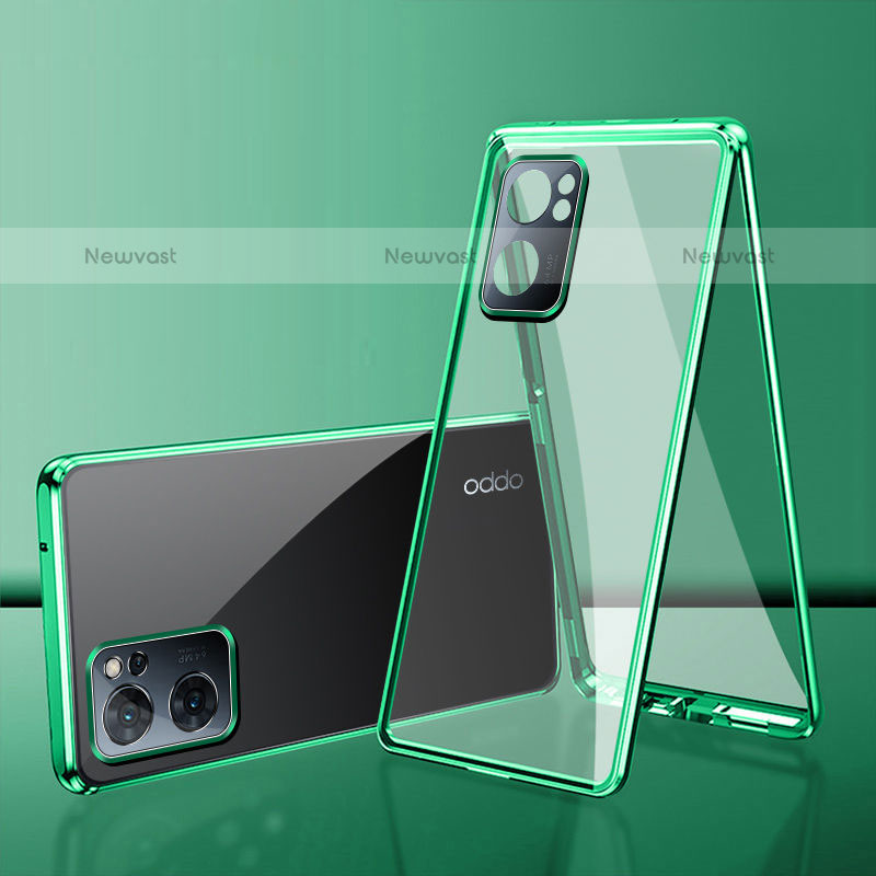 Luxury Aluminum Metal Frame Mirror Cover Case 360 Degrees for OnePlus Nord N300 5G