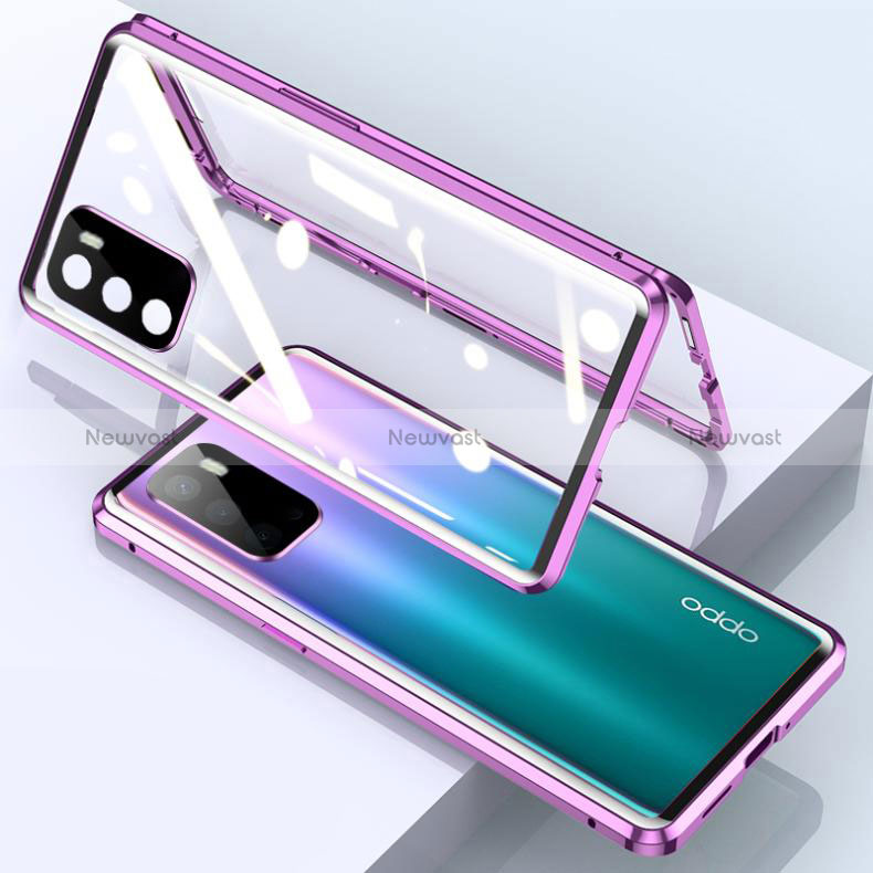 Luxury Aluminum Metal Frame Mirror Cover Case 360 Degrees for Oppo A16