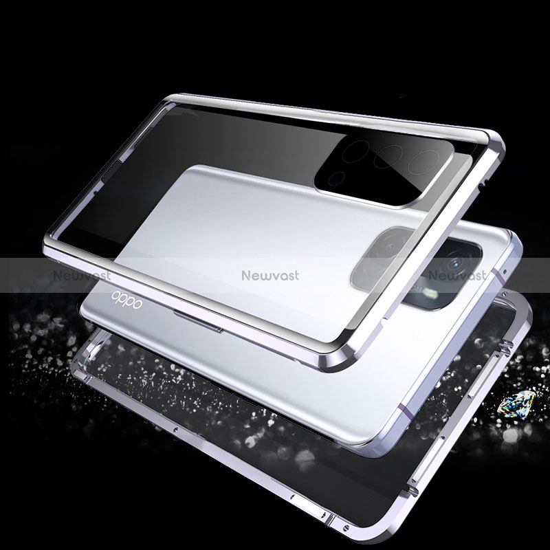 Luxury Aluminum Metal Frame Mirror Cover Case 360 Degrees for Oppo A16