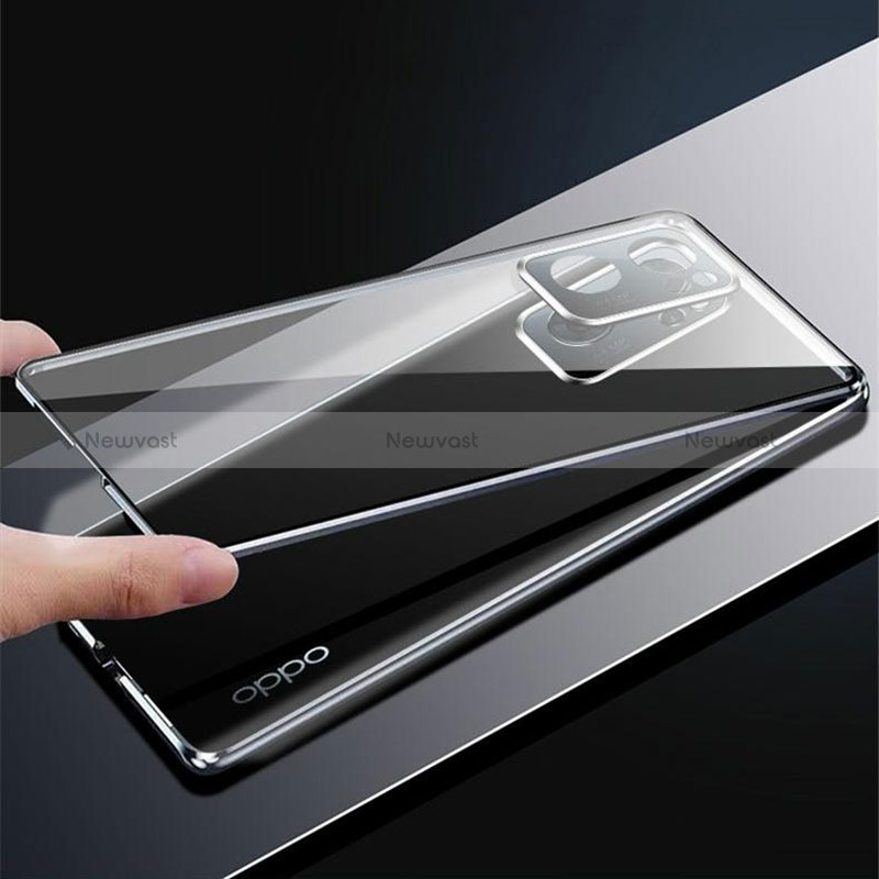 Luxury Aluminum Metal Frame Mirror Cover Case 360 Degrees for Oppo A56S 5G