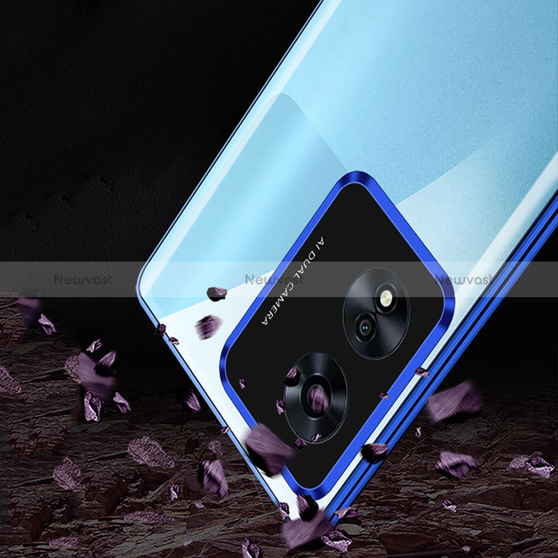 Luxury Aluminum Metal Frame Mirror Cover Case 360 Degrees for Oppo A58x 5G