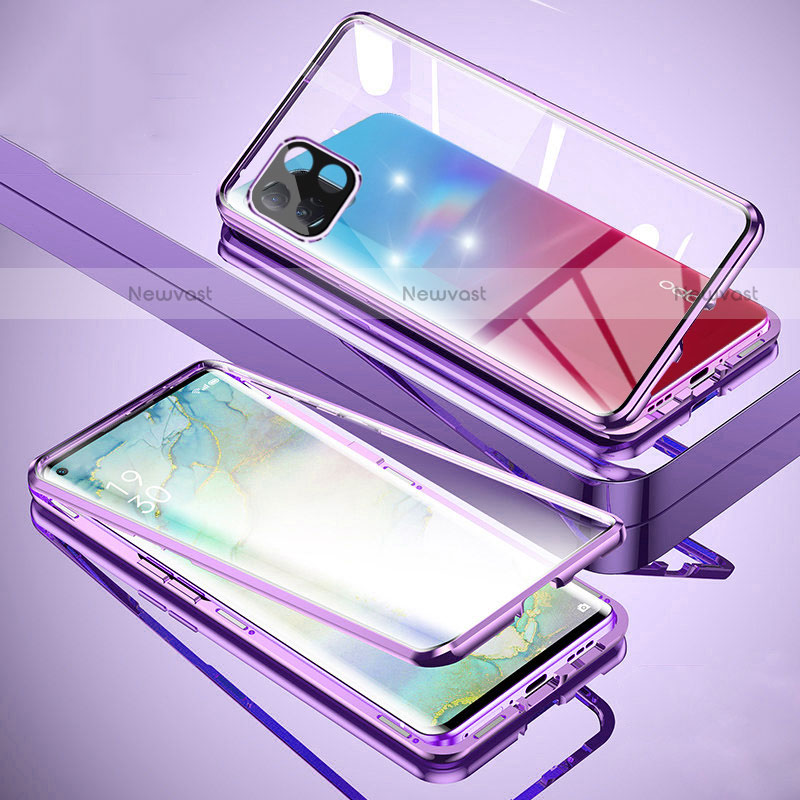 Luxury Aluminum Metal Frame Mirror Cover Case 360 Degrees for Oppo A72 5G