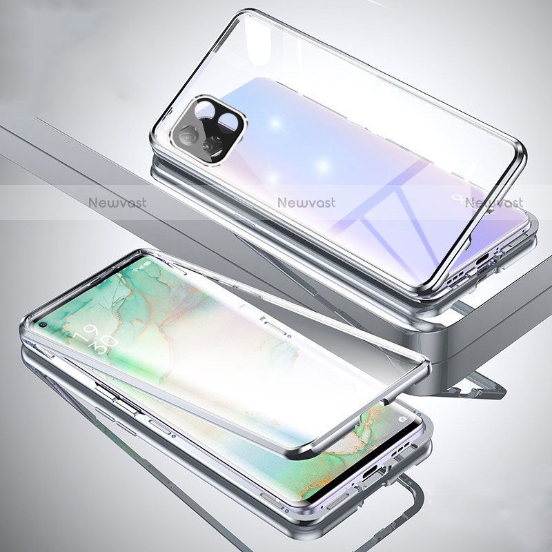 Luxury Aluminum Metal Frame Mirror Cover Case 360 Degrees for Oppo A73 5G