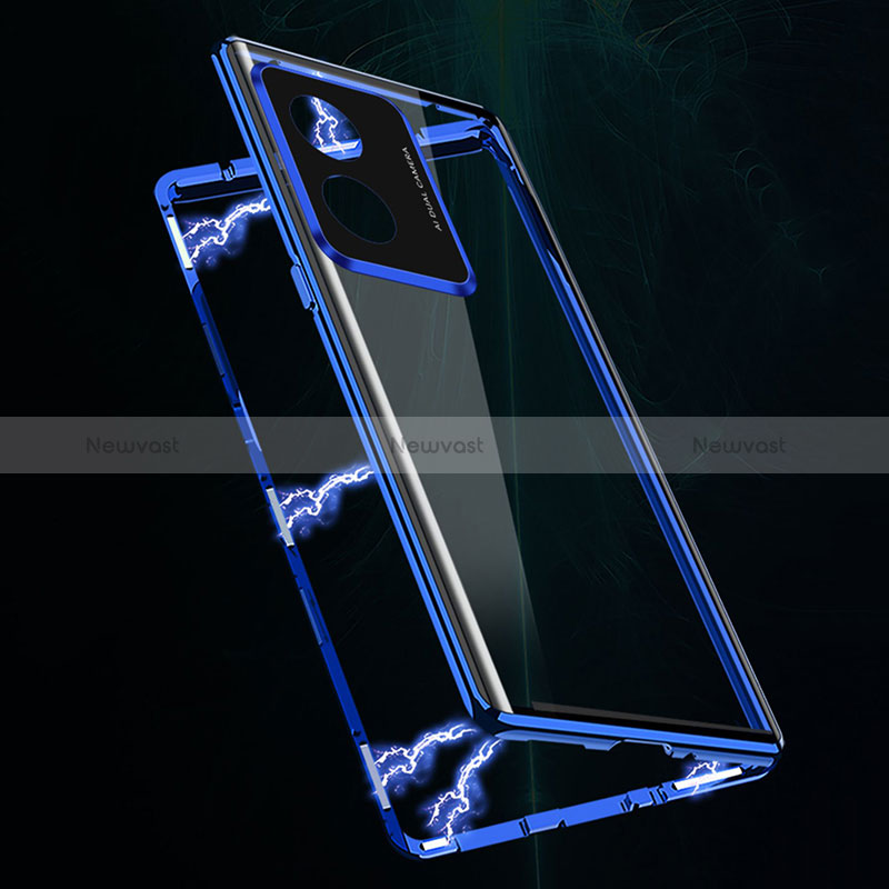 Luxury Aluminum Metal Frame Mirror Cover Case 360 Degrees for Oppo A78 5G