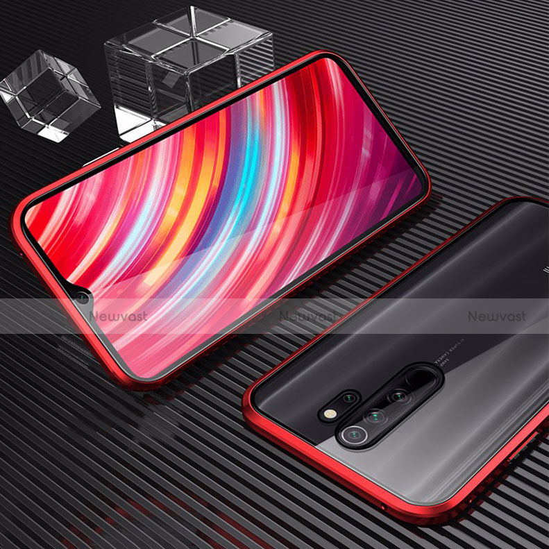 Luxury Aluminum Metal Frame Mirror Cover Case 360 Degrees for Oppo A9 (2020) Red