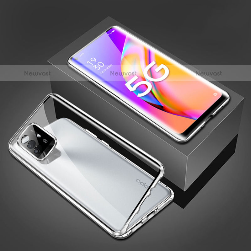 Luxury Aluminum Metal Frame Mirror Cover Case 360 Degrees for Oppo A95 5G