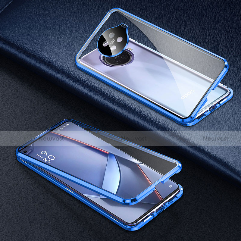Luxury Aluminum Metal Frame Mirror Cover Case 360 Degrees for Oppo Ace2