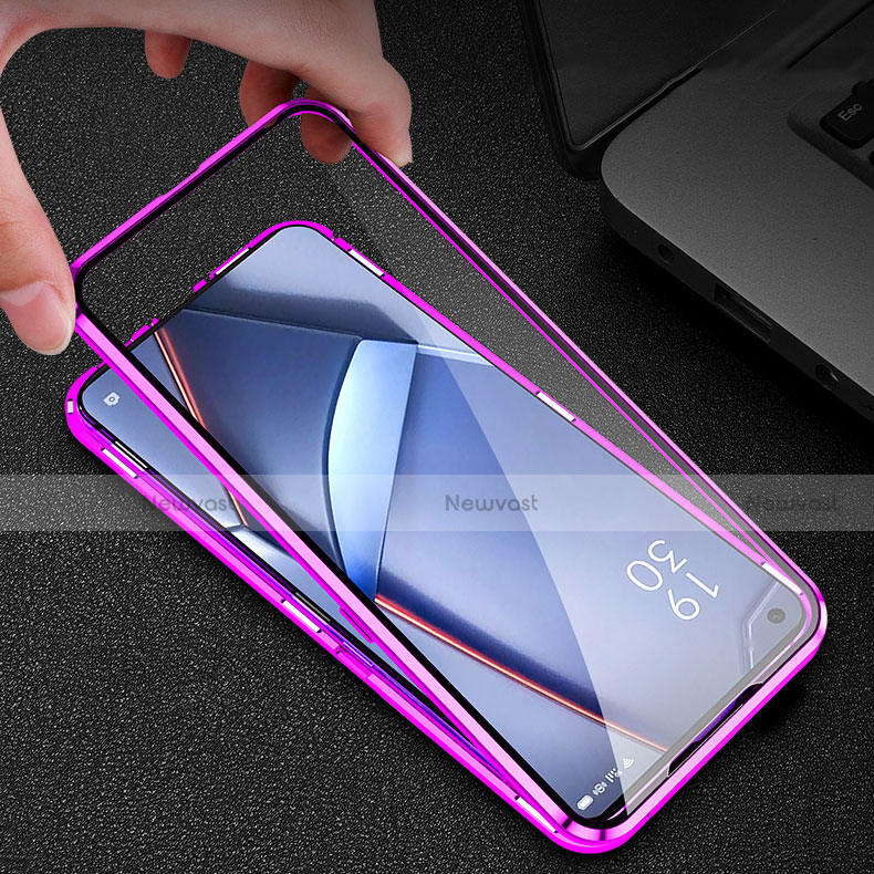 Luxury Aluminum Metal Frame Mirror Cover Case 360 Degrees for Oppo Ace2