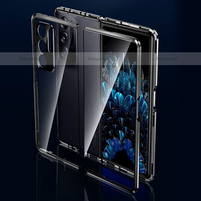 Luxury Aluminum Metal Frame Mirror Cover Case 360 Degrees for Oppo Find N 5G