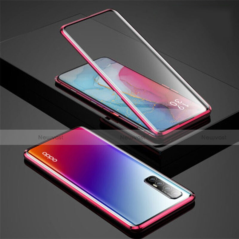 Luxury Aluminum Metal Frame Mirror Cover Case 360 Degrees for Oppo Find X2 Neo