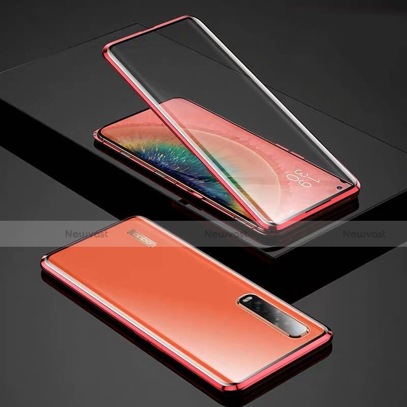 Luxury Aluminum Metal Frame Mirror Cover Case 360 Degrees for Oppo Find X2 Pro