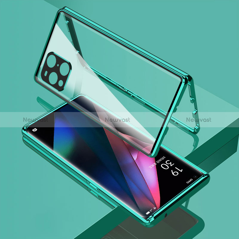 Luxury Aluminum Metal Frame Mirror Cover Case 360 Degrees for Oppo Find X3 5G