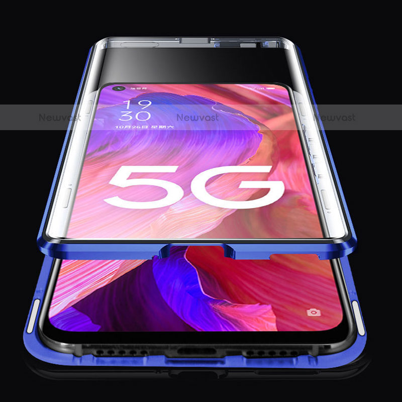Luxury Aluminum Metal Frame Mirror Cover Case 360 Degrees for Oppo Find X3 Pro 5G