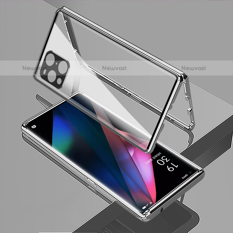 Luxury Aluminum Metal Frame Mirror Cover Case 360 Degrees for Oppo Find X3 Pro 5G