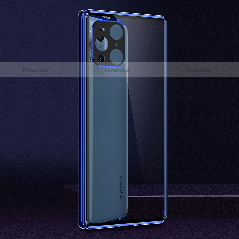 Luxury Aluminum Metal Frame Mirror Cover Case 360 Degrees for Oppo Find X3 Pro 5G