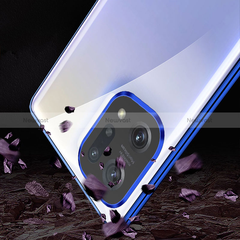 Luxury Aluminum Metal Frame Mirror Cover Case 360 Degrees for Oppo Find X5 5G