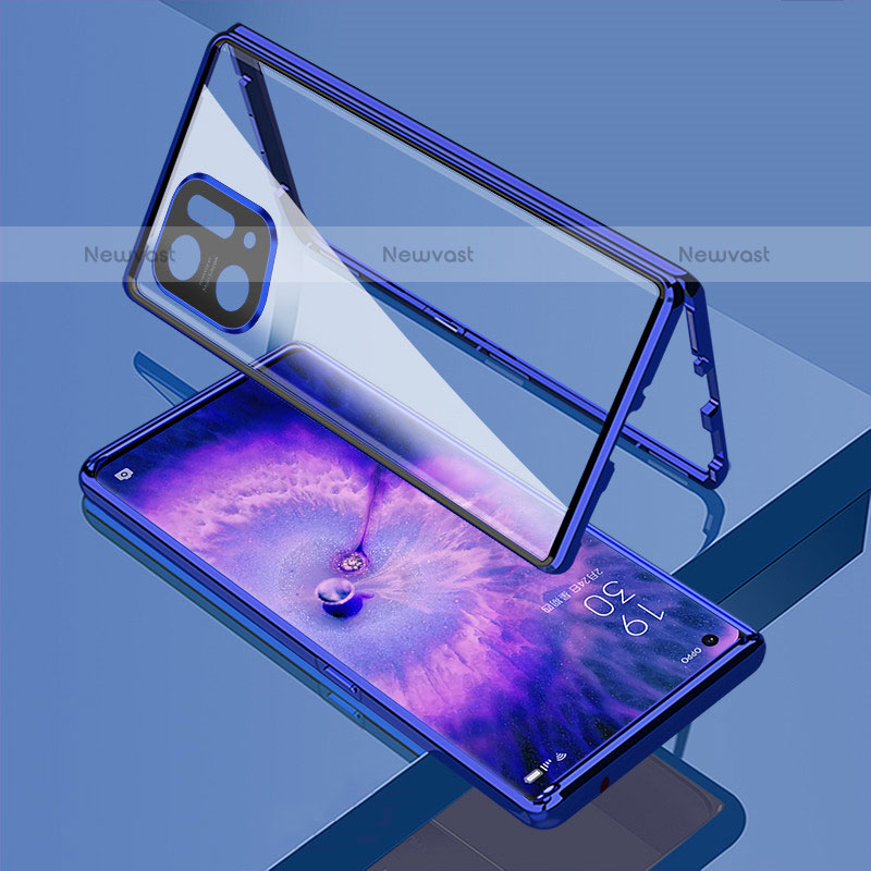 Luxury Aluminum Metal Frame Mirror Cover Case 360 Degrees for Oppo Find X5 Pro 5G