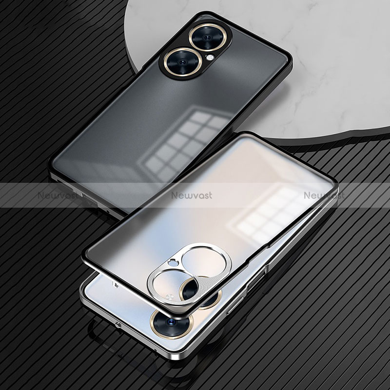 Luxury Aluminum Metal Frame Mirror Cover Case 360 Degrees for Oppo K11x 5G