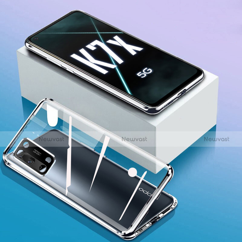 Luxury Aluminum Metal Frame Mirror Cover Case 360 Degrees for Oppo K7x 5G