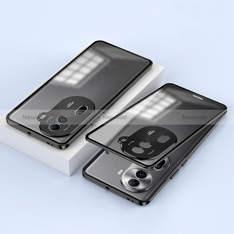 Luxury Aluminum Metal Frame Mirror Cover Case 360 Degrees for Oppo Reno11 Pro 5G