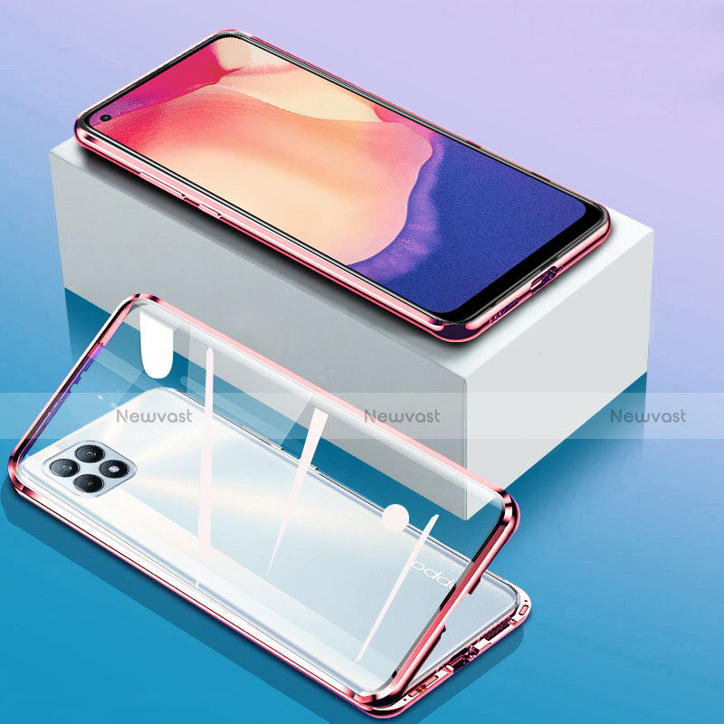 Luxury Aluminum Metal Frame Mirror Cover Case 360 Degrees for Oppo Reno4 SE 5G