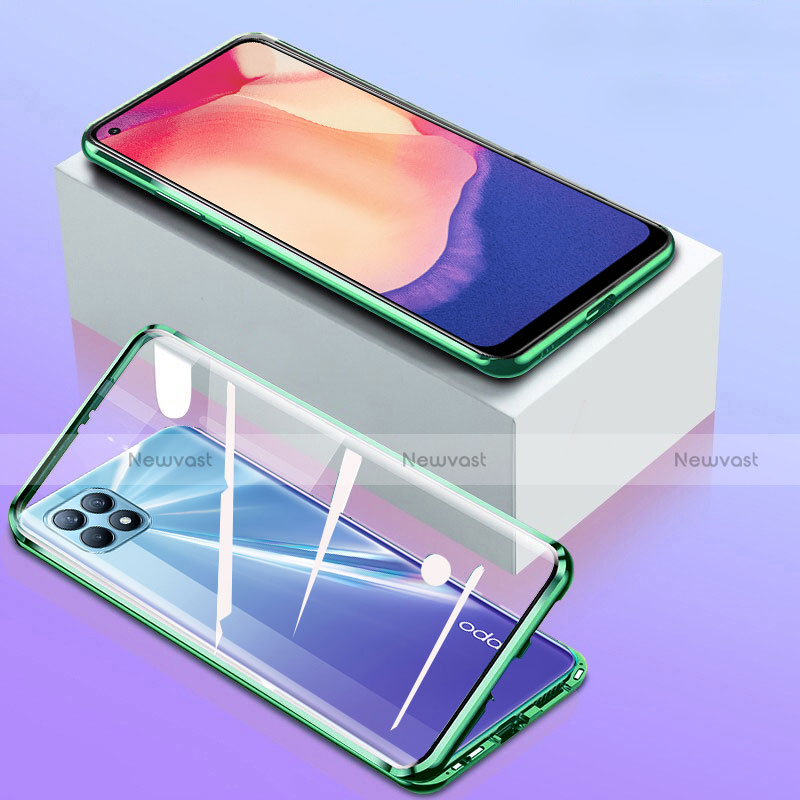 Luxury Aluminum Metal Frame Mirror Cover Case 360 Degrees for Oppo Reno4 SE 5G