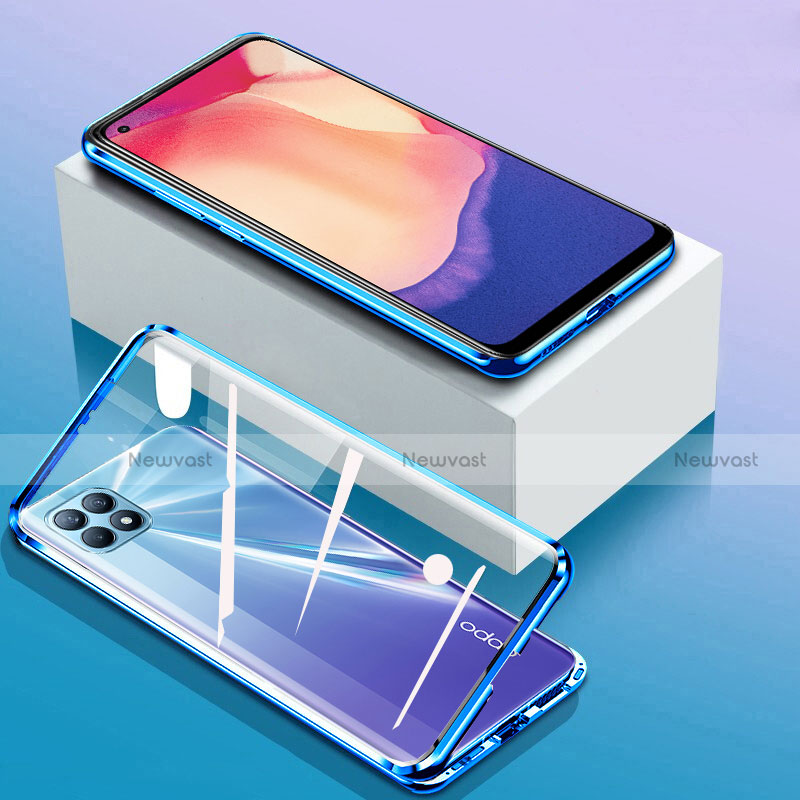 Luxury Aluminum Metal Frame Mirror Cover Case 360 Degrees for Oppo Reno4 SE 5G